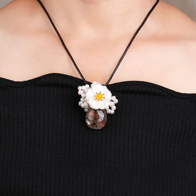 Эксклюзивный натуральный перламутровый кулон из высококачественной чистой меди