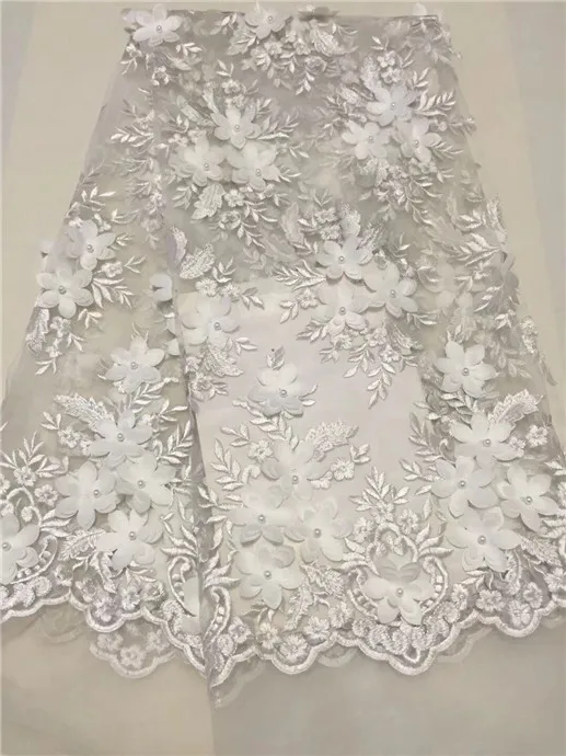 Блестящая кружевная ткань guangzhou bridal фатиновая 3D аппликация с бусинами chantilly в