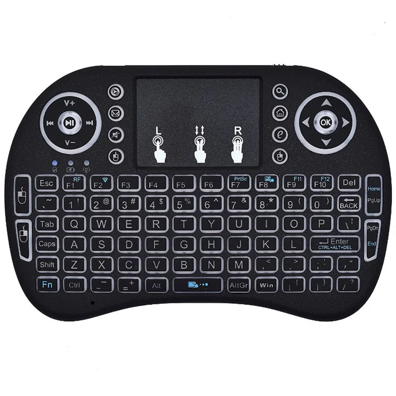 Мини i8 Беспроводная клавиатура русская QWERTY Клавиатура подсветка сенсорная