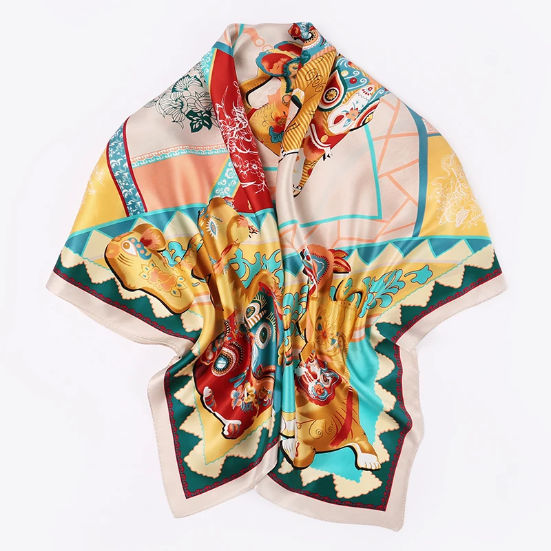 Luxury Brand 100% Silk scarf women Fashionable designer silk bufanda muslim square head elegant lady infinity shawl | Аксессуары для