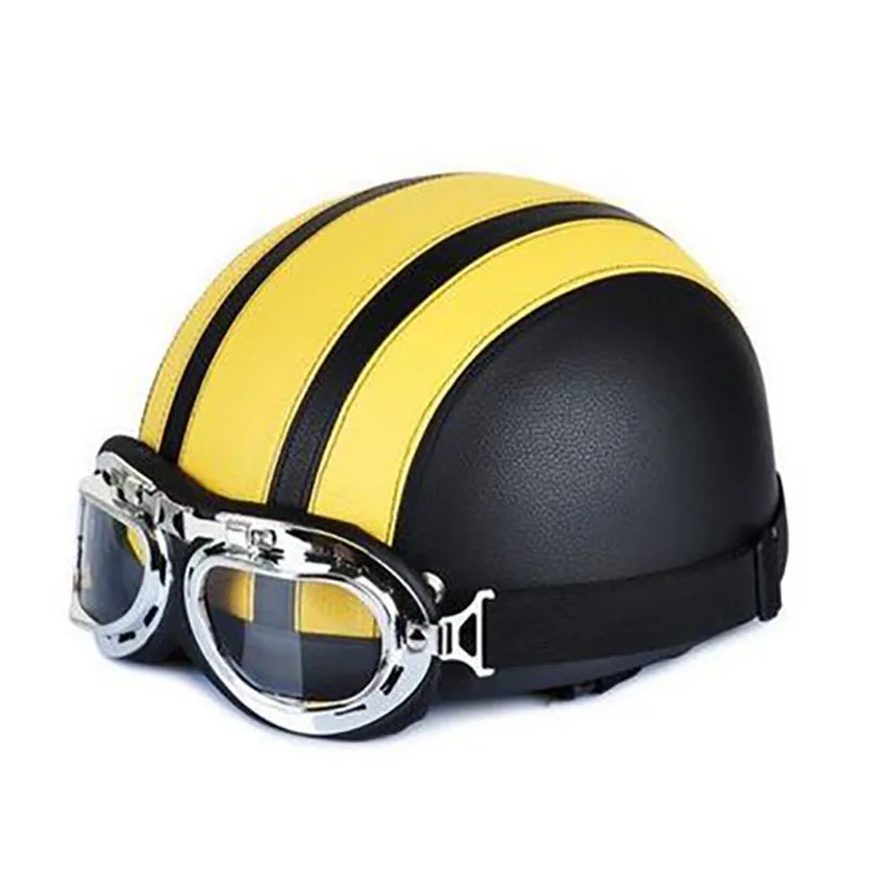 Новые модные мотоциклетные шлемы из искусственной кожи городской дорожный