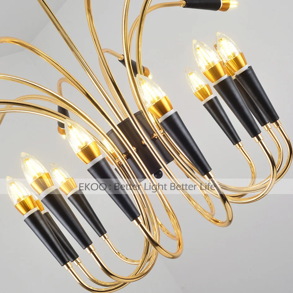 EKOO 24 Lights American minimalist E12/14 LED Modern Chandelier For Living Room living room dining bedroom | Лампы и освещение