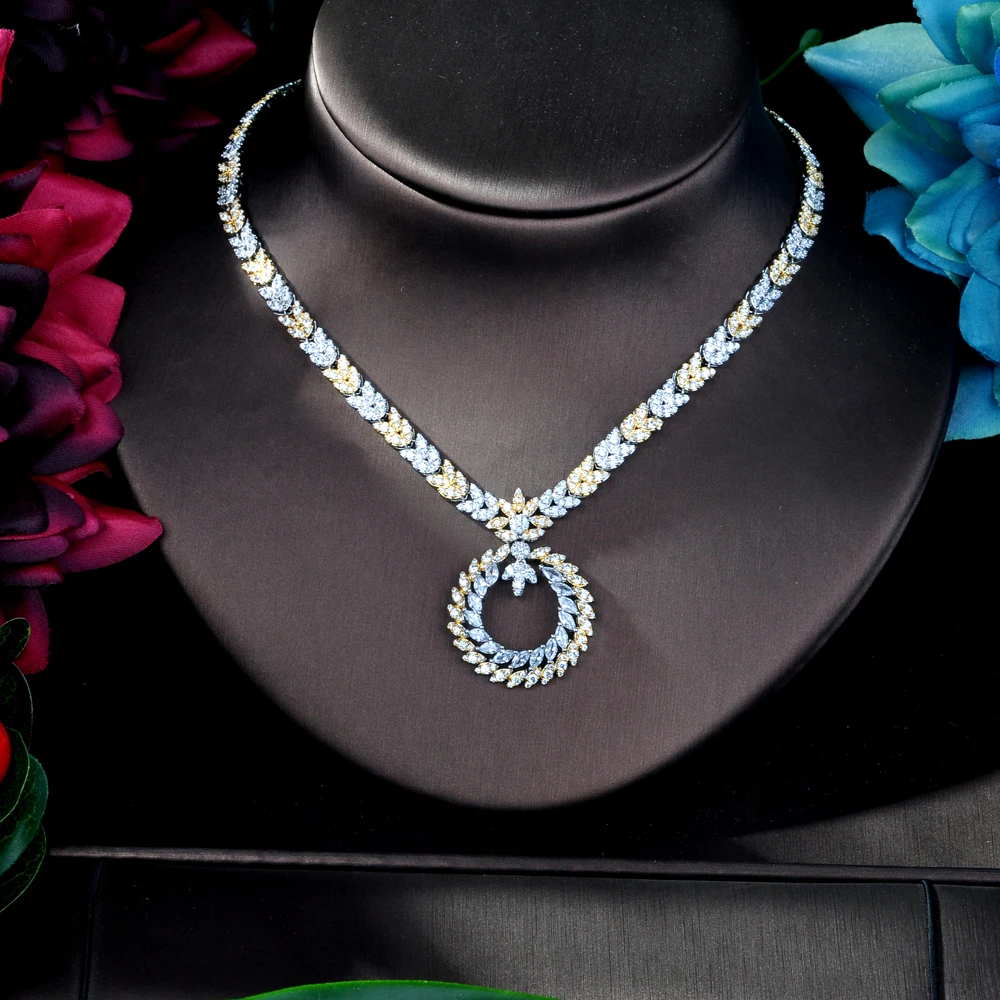 Роскошные свадебные ювелирные наборы HIBRIDE с цирконом для невесты изысканное