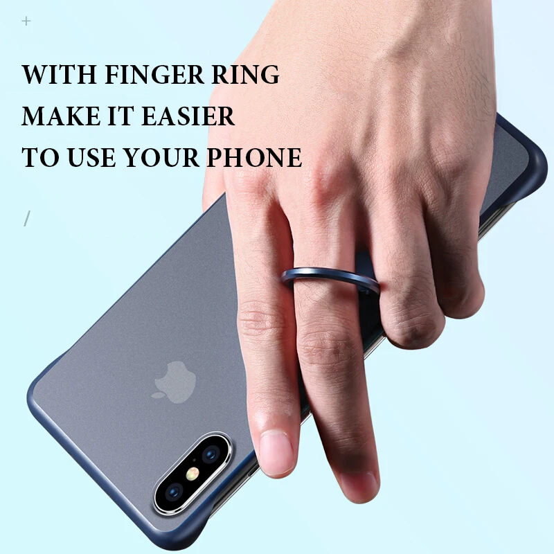 Бескаркасный чехол для iPhone 7X6 6S 8 Plus XS Max XR с кольцом пальцев ПК на 7 Прозрачный