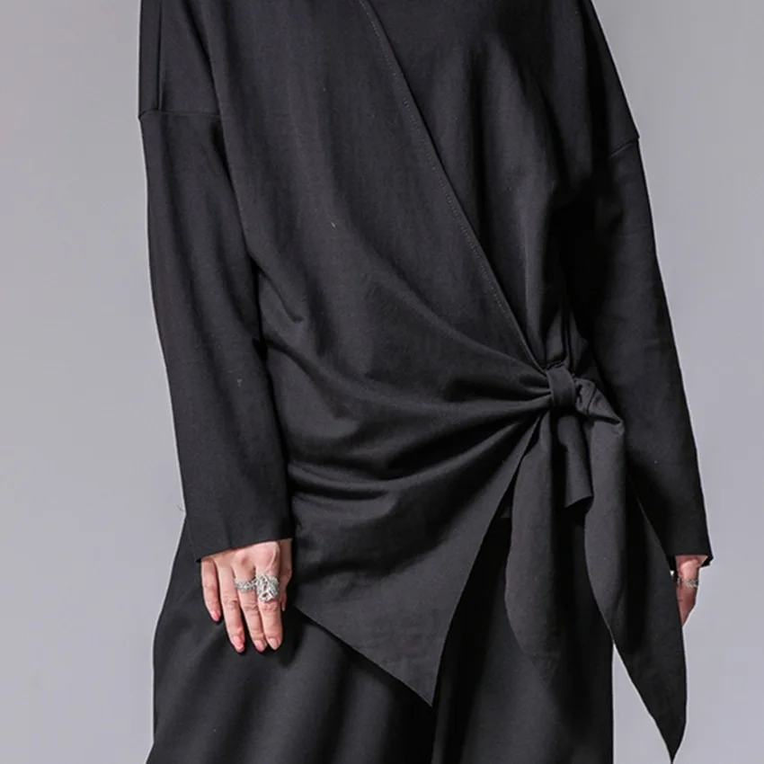 ASYMSAY 2018 новые весенние женские Асимметричный длинный рукав футболка женская