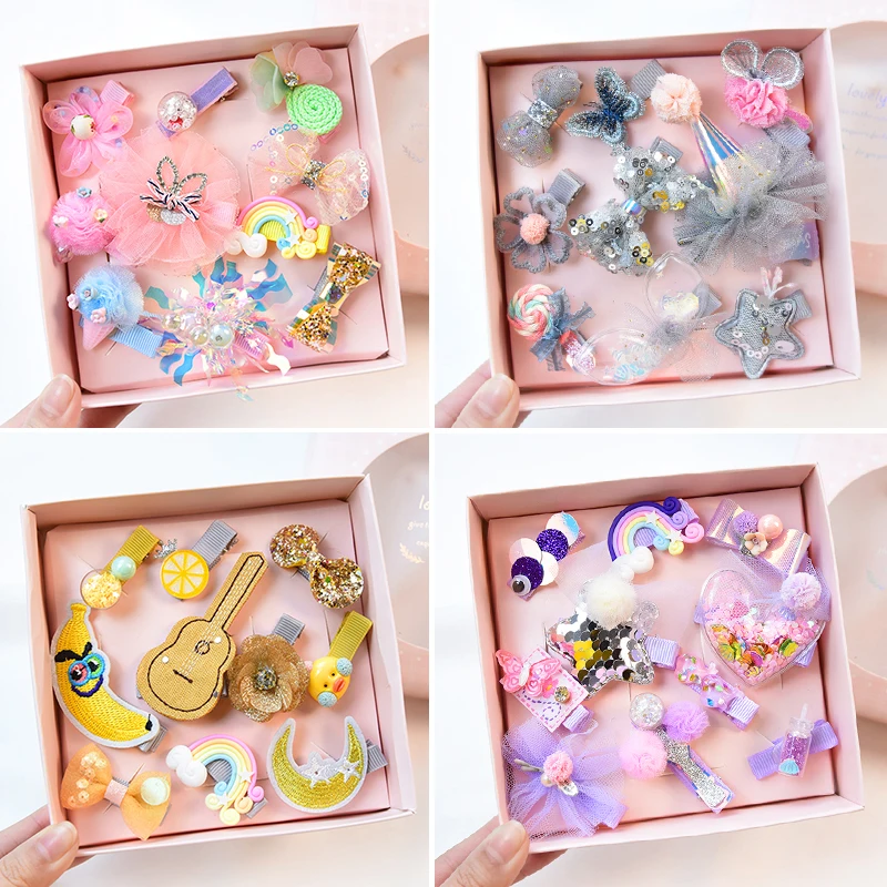 10 шт./Подарочная коробка блестящие заколки для волос маленьких девочек детские