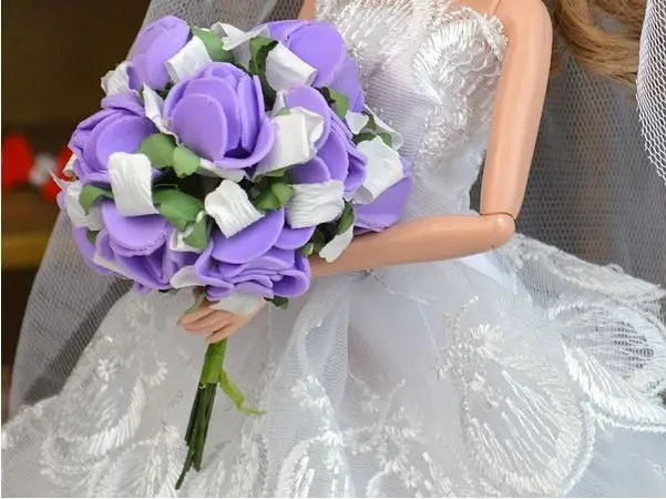 5 шт./лот мини букет невесты Ручные цветы смешанные цвета пенопластовые розы DIY