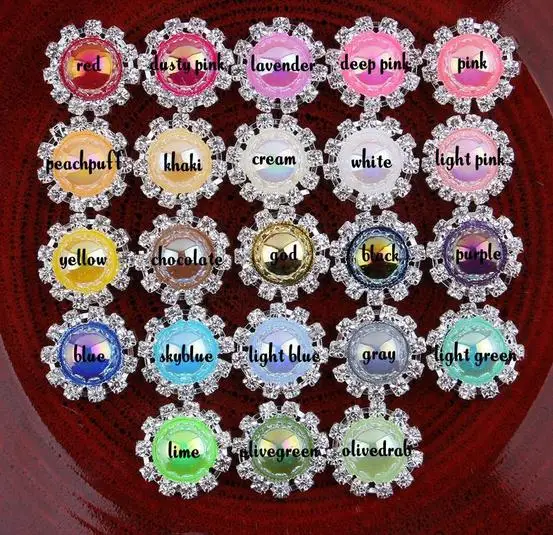 100 шт. жемчужные металлические пуговицы 20 мм 23 Цвета|rhinestone button wedding|rhinestone buttonsmetal