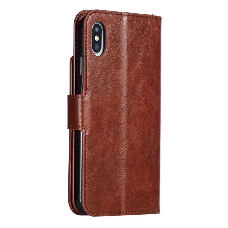 Кожаный бумажник чехол для iPhone X XS XR MAX 6 6 S 7 8 plus телефон панель кронштейн double deck кармашек для банковских карт из искусственной кожи+ чехол из ТПУ