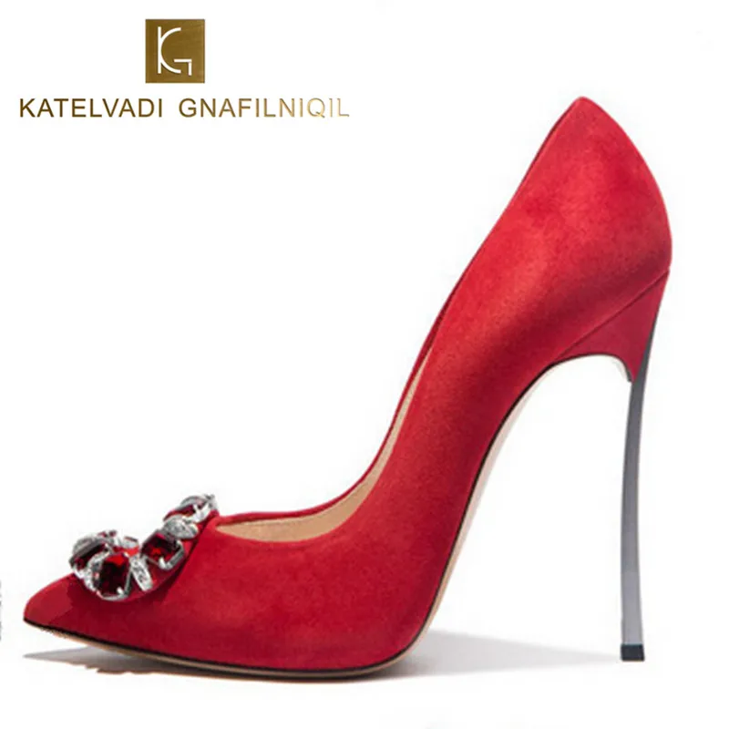 Брендовые женские туфли-лодочки свадебные туфли на высоком каблуке 10 см красные