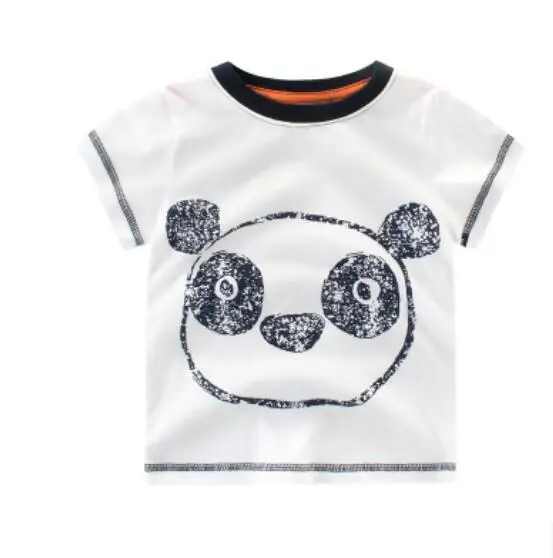 2018 хлопковая Футболка для мальчиков с коротким рукавом рисунком панды милые топы