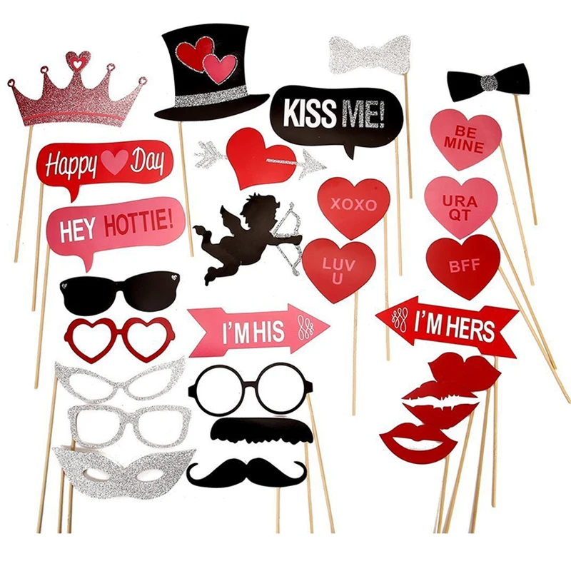 27 шт. фото стенд реквизит только что замужние очки для Фотокабины стрелы Купидона