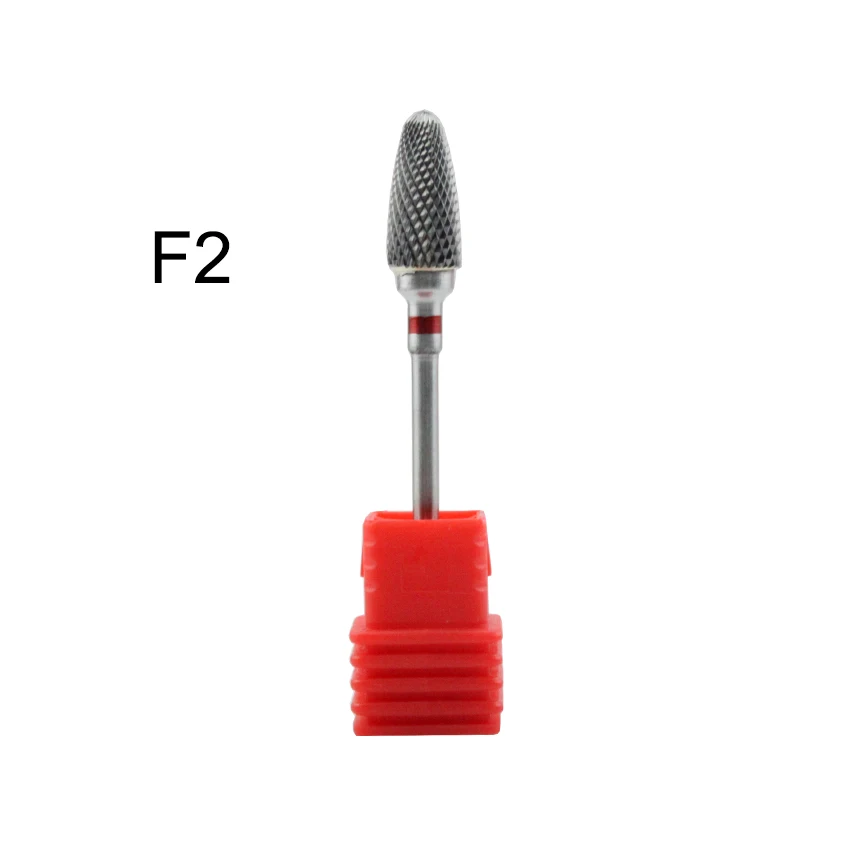 F2 Tignish 1 шт. 3/32 ''Вольфрамовая сталь в форме пламени сверло для ногтей УФ-гель для снятия лака Электрическая Дрель Маникюр Педикюр пилка инструменты - Цвет: F2