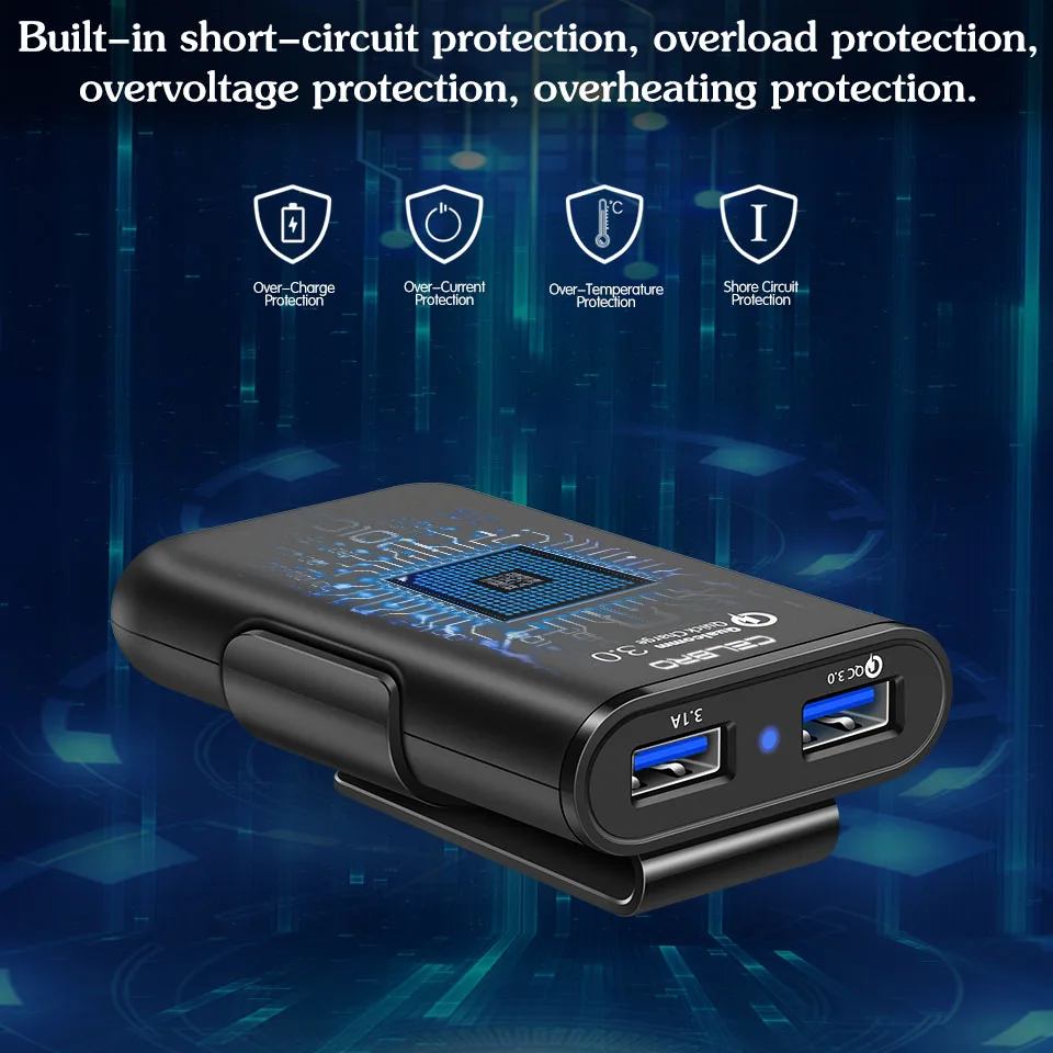 4 USB порта автомобильное зарядное устройство Быстрая зарядка 3,0 Автомобильное зарядное устройство Быстрая зарядка заднее сиденье задний пассажирский адаптер удлинитель кабель для Iphone 7