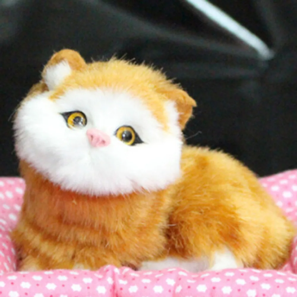 Подушка кошка игрушка животное кукла плюшевый звук имитация детская на день