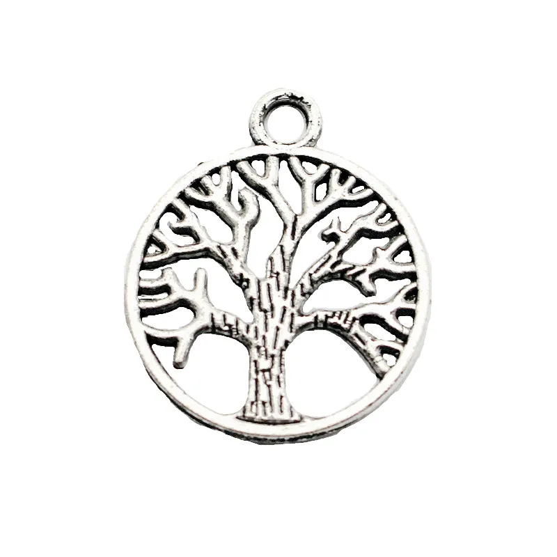 

New arrive 50pcs/lot silver life tree pendant Metal lobster clasp Dangle Charms Fit DIY Necklace Bracelet Jewelry