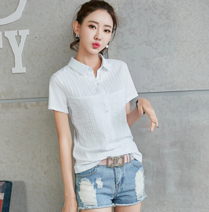 Футболка женская хлопковая с коротким рукавом Повседневная блуза в Корейском