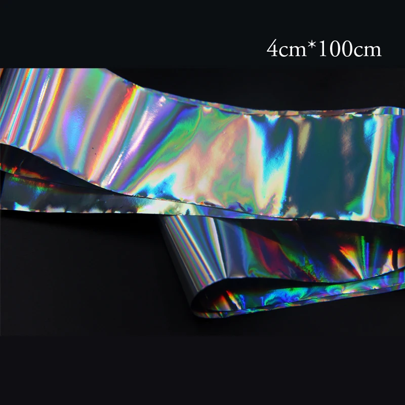 4 см* 100 см 3D голографическая сломанной Стекло фольги пилка для ногтей искусство зеркало блестящие наклейки трафарет наклейка декоративный для маникюра DIY