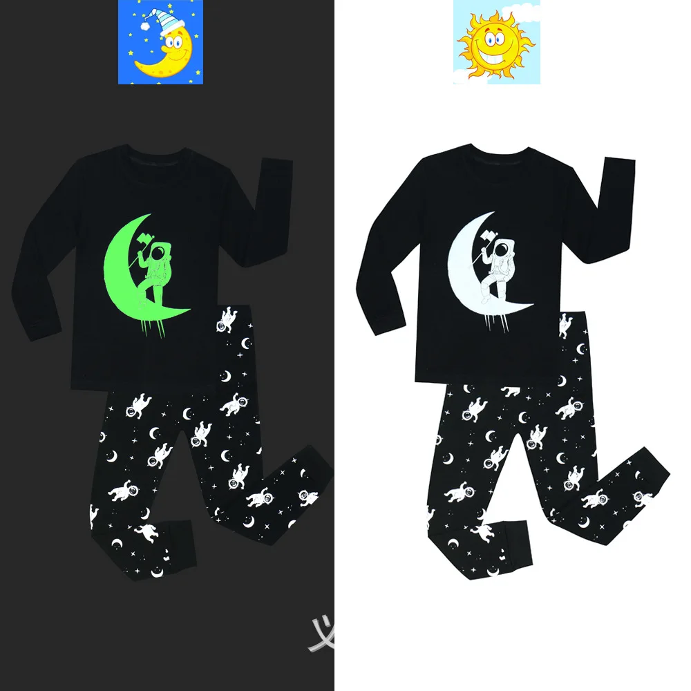 Пижамный комплект для мальчиков детская одежда сна с рисунком динозавра из