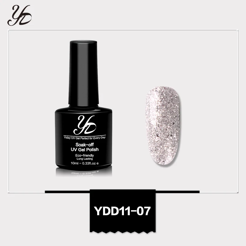 Yiday Bling Platinum Silver Блестки Блестящий Синий УФ-гель для ногтей лак замачивающийся лак мерцающий дизайн ногтей маникюр нужна лампа - Цвет: Gel color 07