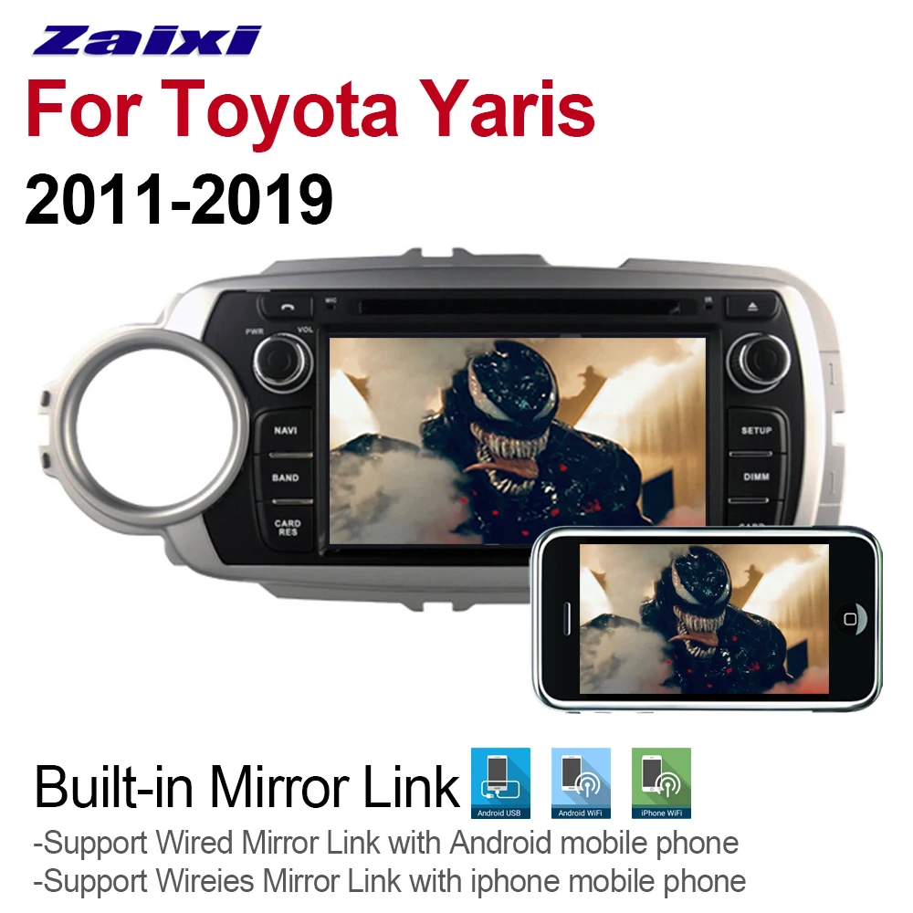 ZaiXi " мультимедиа для Android плеер 2 Din wifi gps-навигация Авторадио для Toyota Yaris 2011~ сенсорный экран Bluetooth
