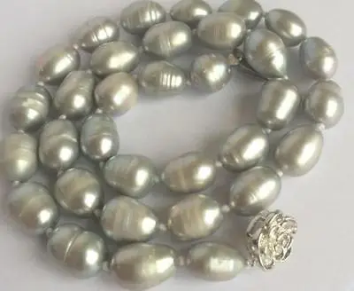 Мода 12-14 ММ ОДНОЙ НИТИ ЮЖНОГО МОРЯ СЕРЫЙ ЖЕМЧУЖНОЕ ОЖЕРЕЛЬЕ 18 ДЮЙМОВ | Украшения и