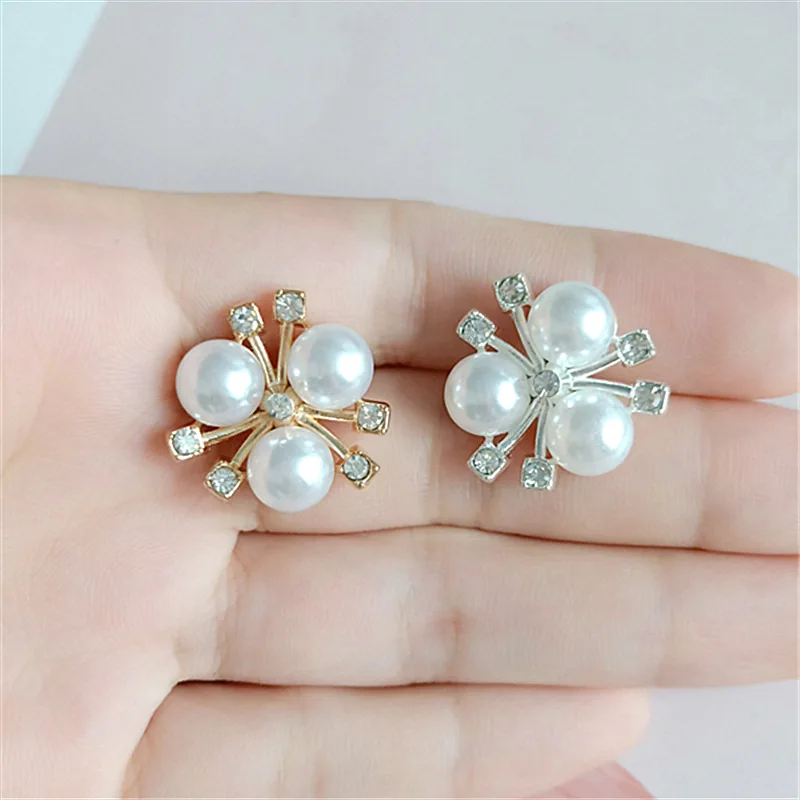 50 шт 20 мм модный металлический сплав имитация жемчуга кристалл Стразы Цветы