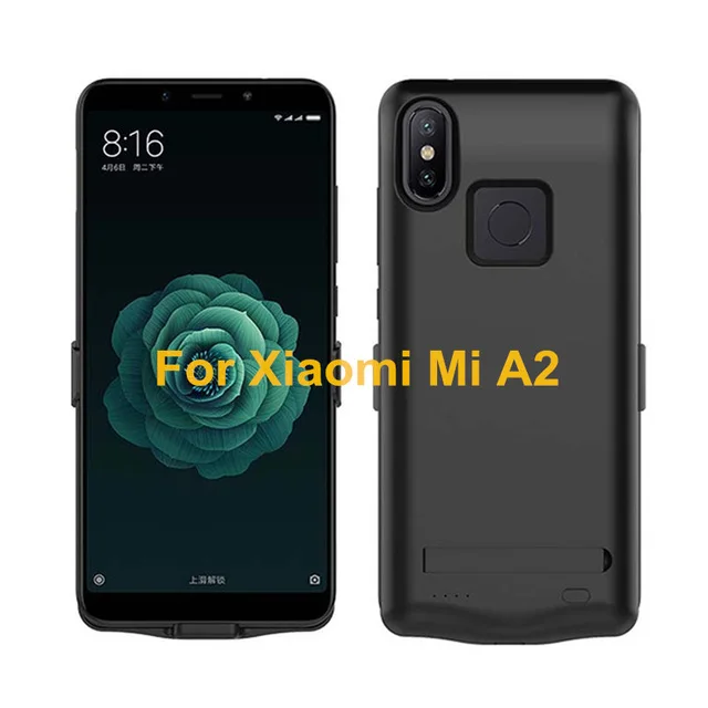 6800 мАч внешняя крышка банка питания для Xiaomi Mi 6X Портативный Задний зажим батарея зарядное устройство чехол для Xiaomi Mi A2 резервный аккумулятор чехол - Цвет: Black For Mi A2