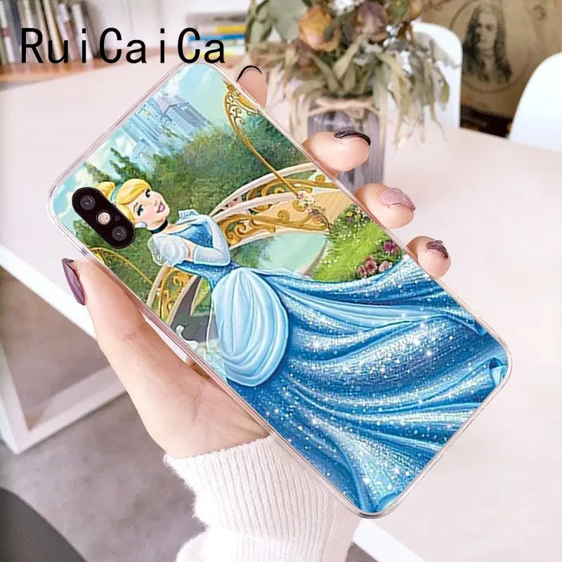 RuiCaiCa Принцесса Ариэль Русалочка ТПУ мягкий резиновый чехол для телефона iPhone 5 5Sx 6