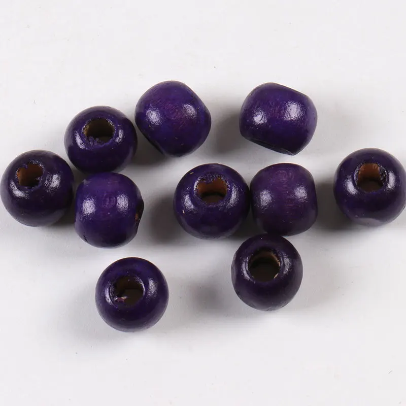 purple 100 шт 6 мм круглые деревянные бусины-спейсеры, Дети DIY деревянные поделки для волос аксессуары, модные украшения бисер для изготовления выводов - Цвет: purple