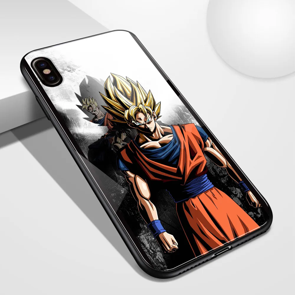 Case for iPhone 12 pro Sun Goku glass back cover case Dragon Ball Z 6 6s 7 8 Plus X XS Max XR 11 max SE2 | Мобильные телефоны и