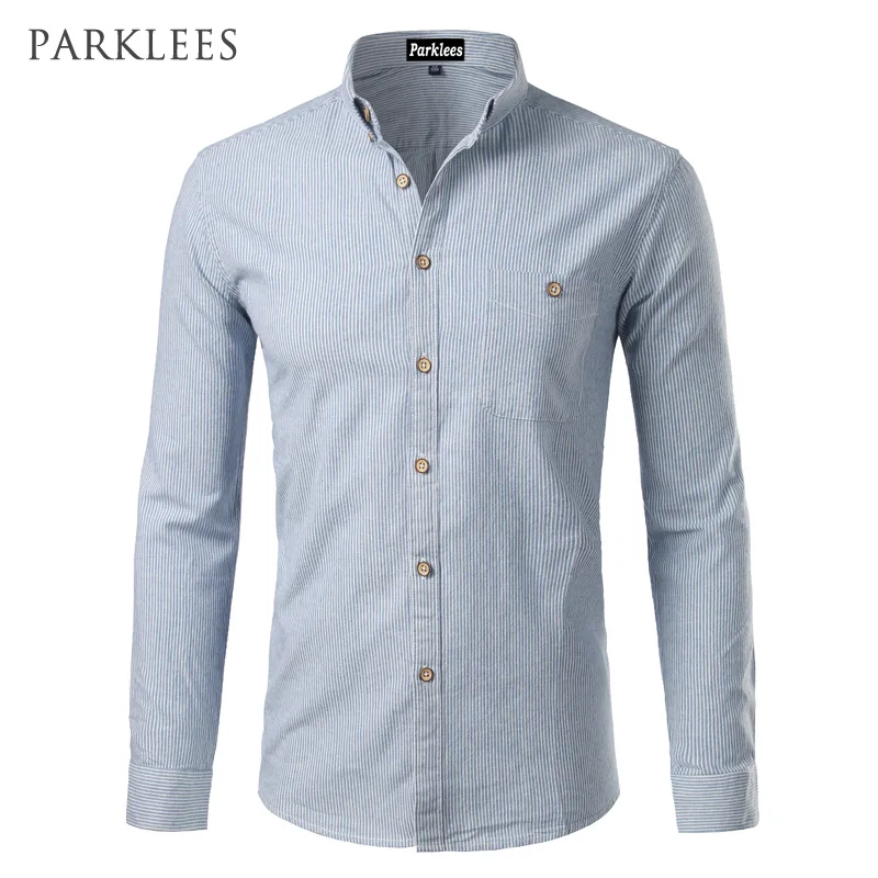 

New Mens Striped Shirts with Pocket 2022 Spring Autumn Casual Slim Fit Long Sleeve Button Down Dress Shirts Chemise Homme