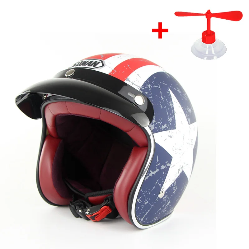 Мотоцикл Harley ретро шлем Чоппер Винтаж Casco Moto открытый мотоциклетный скутер DOT