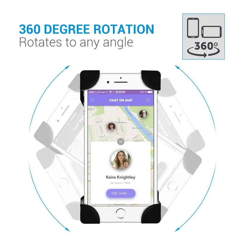 TURATA 360 Вращающийся держатель для телефона на велосипед руль iphone 6 6S 7 Plus huawei P8 P9