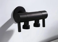 brass single inlet double outlet double control bidet valve bathroom accessories three way black color angle valve bl555