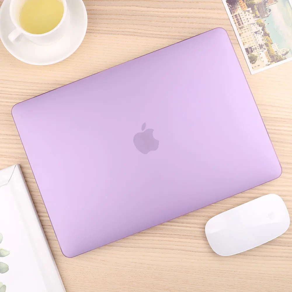 Matte Purple Для MacBook Pro Air retina 11 12 13 1" Кристальный и матовый чехол для ноутбука для Macbook Pro 13 15 16 Touch Bar A2159 A1989 A2141 - Цвет: Matte Purple