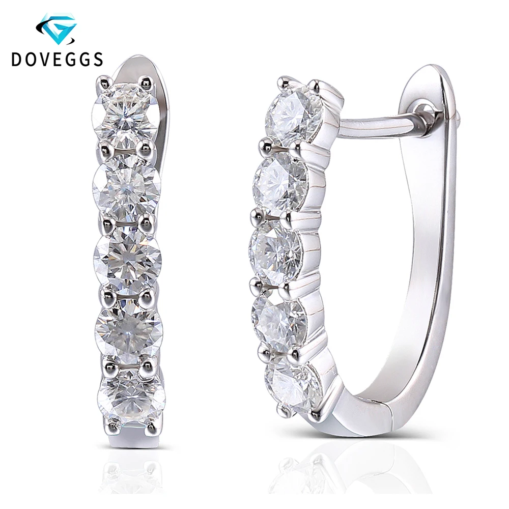 Серьги кольца DovEggs женские из серебра 925 пробы с мусанитом|Серьги-кольца| |