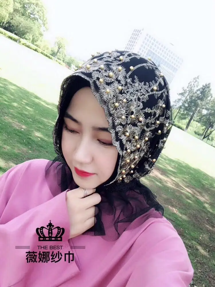 12pcs/bag Fashion Hot Sale Single Layer Net Yarn Muslim Hijab Islamic Cover (exclude Underscarf) | Тематическая одежда и