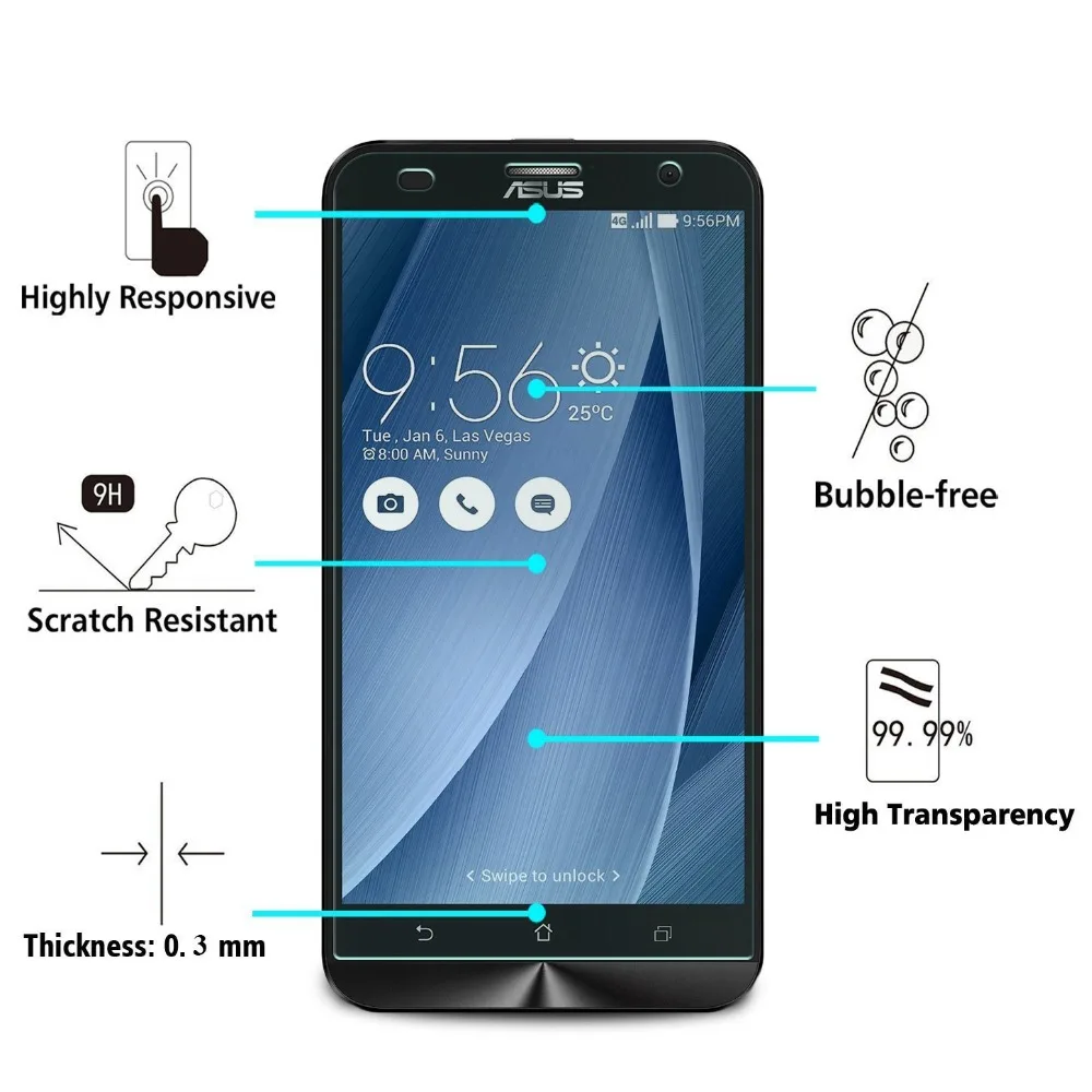 Для Asus Zenfone 2 Laser ZE600KL ZE550KL ZE500KL защита для экрана из закаленного стекла HD прозрачная