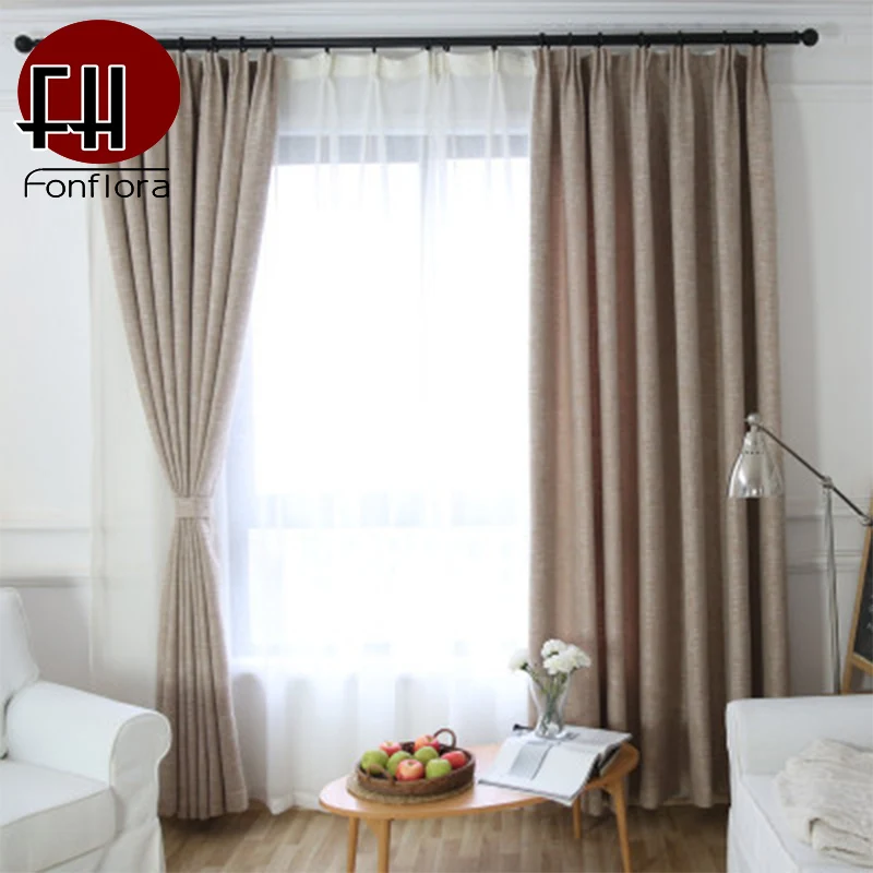 Плотные шторы из хлопка и льна для гостиной спальни плотные в американском стиле