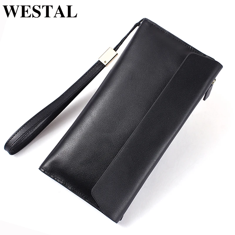 WESTAL Мягкая Натуральная Кожа Кошелёк Бумажник Мужской Портмоне Мужское Кошелек