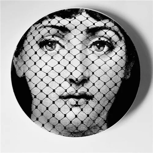 Rosenthal Piero fornasetti таблички черный/белый иллюстрации висит блюда по производству образцов/дома/отеля Декор Кавальери уход за кожей лица керамические изделия - Цвет: 31