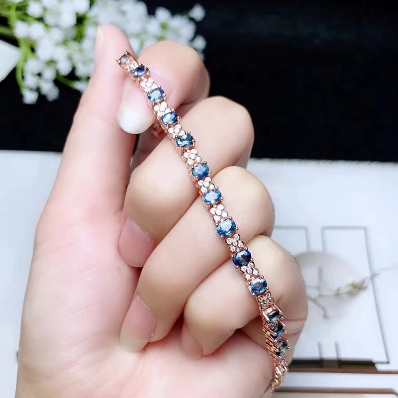 CoLife Jewelry Sterling Silver Sapphire Bracelet for Office Woman Natural Gemstone 925 | Украшения и аксессуары