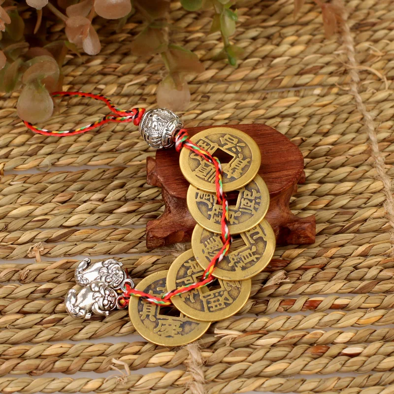 

The money pendant brass colored lines Home Furnishing coins gifts of Feng Shui