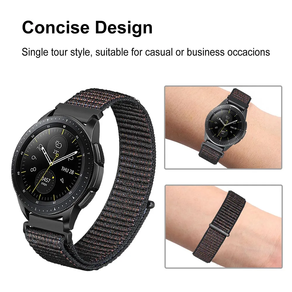20 мм нейлоновый ремешок для часов samsung Galaxy Watch 42 мм/Active 2 40 мм 44 мм/gear Sport/S2 классический ремешок для женщин и мужчин