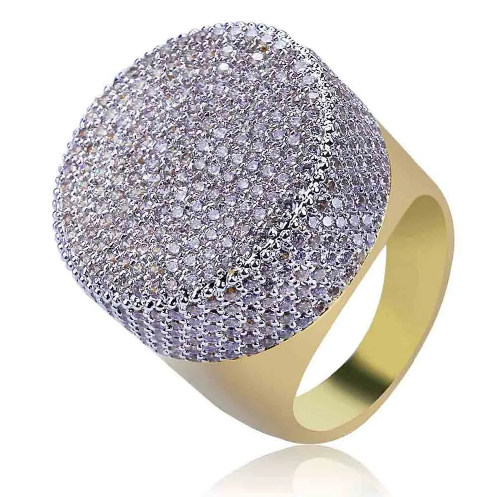 Фото Хип-хоп Bling Iced Out Micro CZ Мужское кольцо Уличный танец DJ NightClub Большой Полный камень Мальчик Хип-хоп Кольца на палец Рок Аксессуары №3