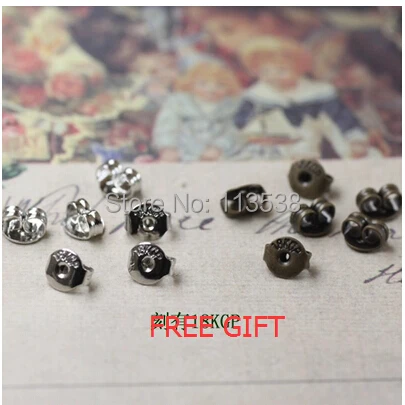 Antique bronze plated 200pcs 16mm earring cabochon cameo setting blanks post with bullet stoppers studs diy findings | Украшения и