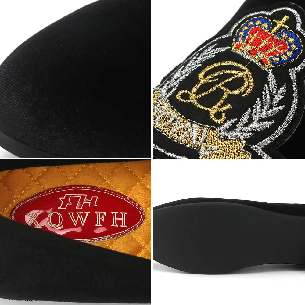 Туфли мужские с вышивкой в виде короны красные туфли для вечевечерние НКИ и