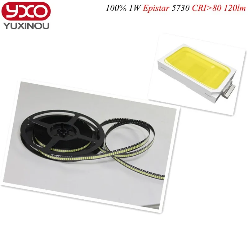 50 шт./лот smd 5730 1 Вт 110 120lm CRI&gt 80 6500 К 4500 3000 белый свет SMD светодио дный чип ламп (3 2 ~ 3 4