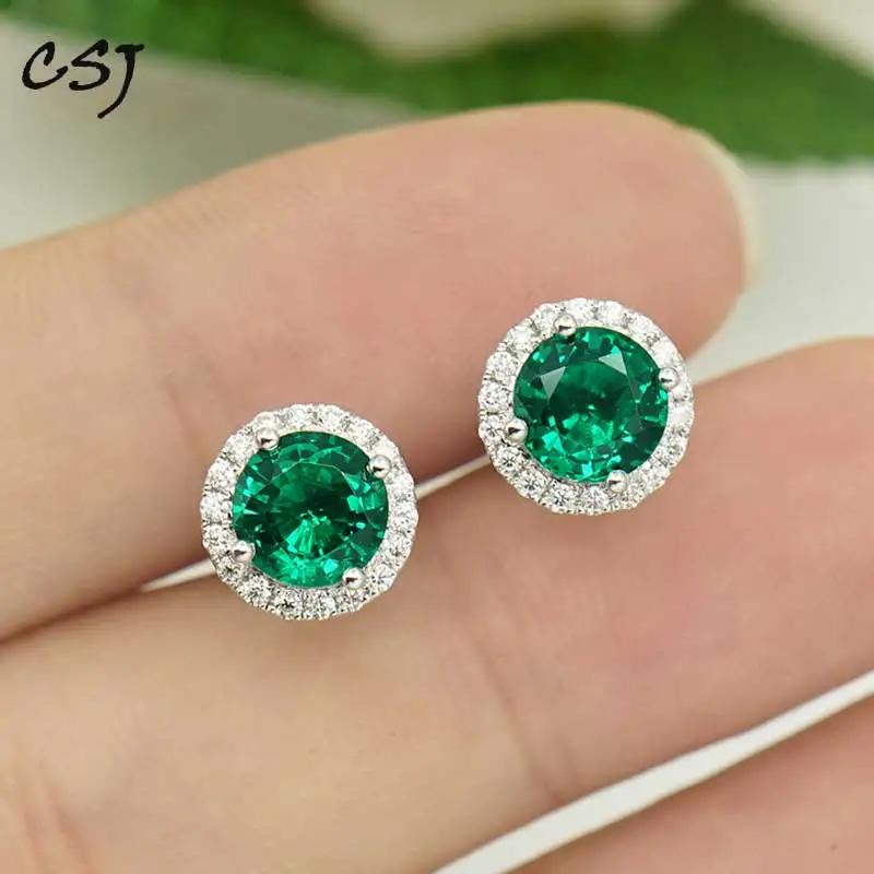 Женские серьги с искусственным драгоценным камнем, 14 к